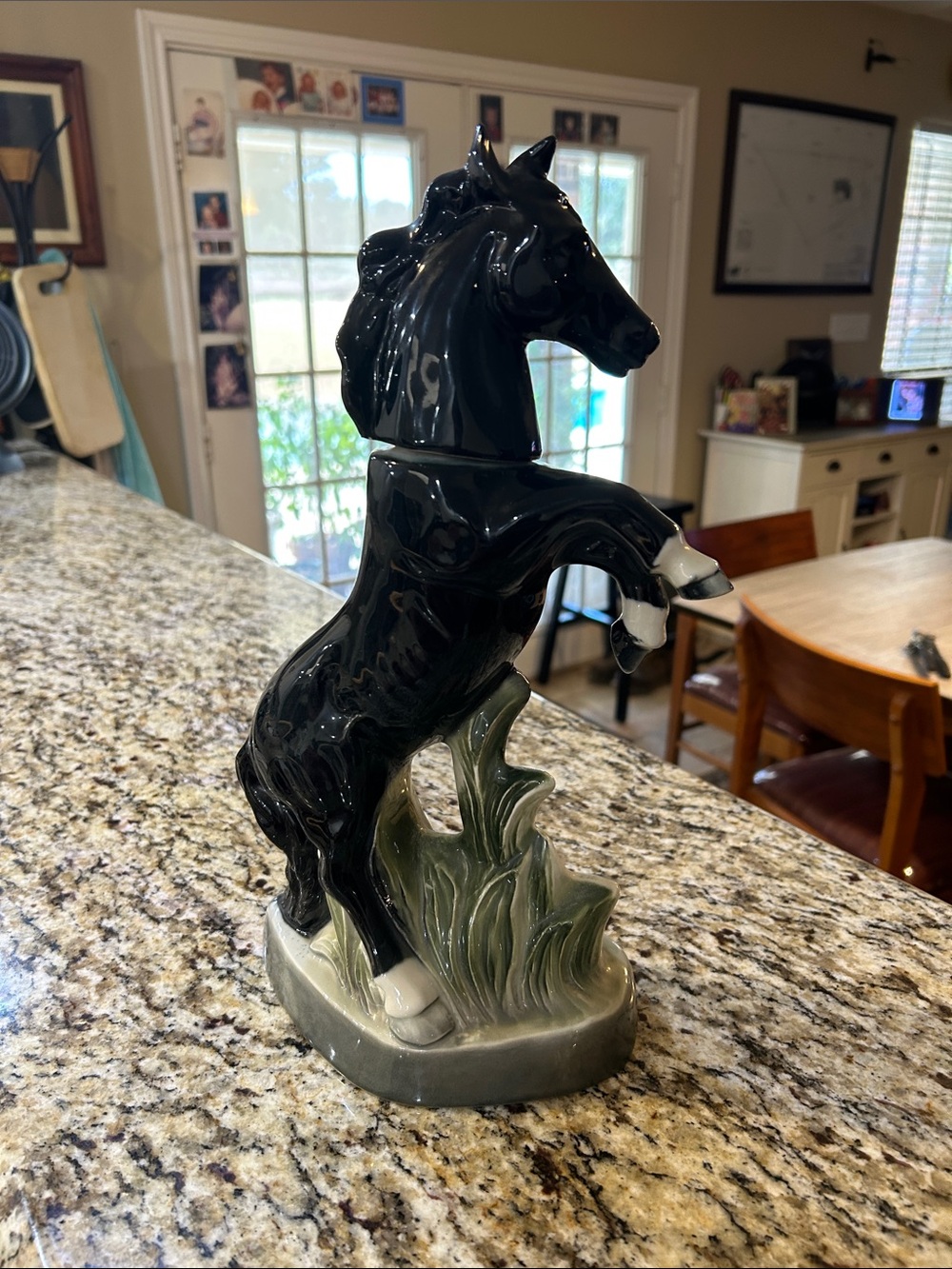 Vintage 1962 Jim Beam Bourbon whiskey decanter -rearing black stallion